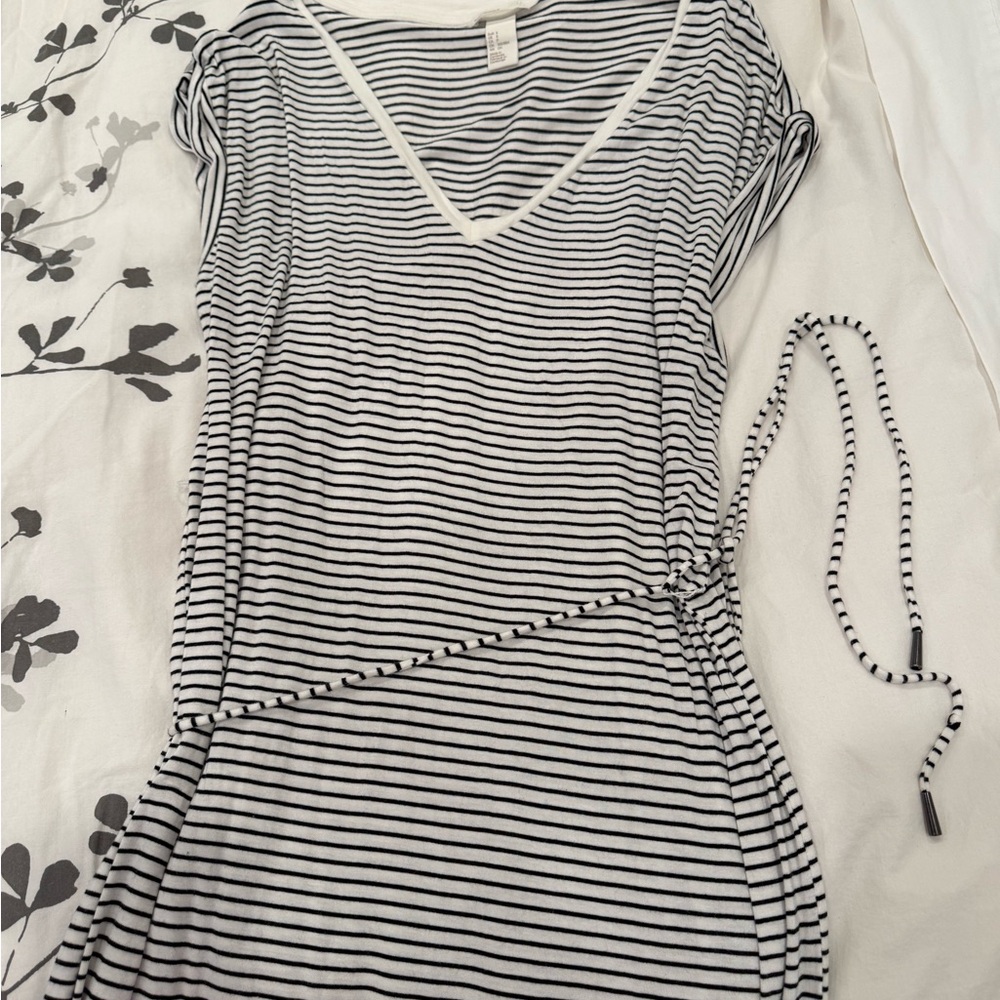 H&M Black and White Striped Maxi Dress
